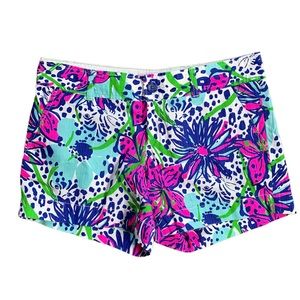 Lilly Pulitzer Callahan Shorts In the Garden Leopard Floral in Resort White Sz 6